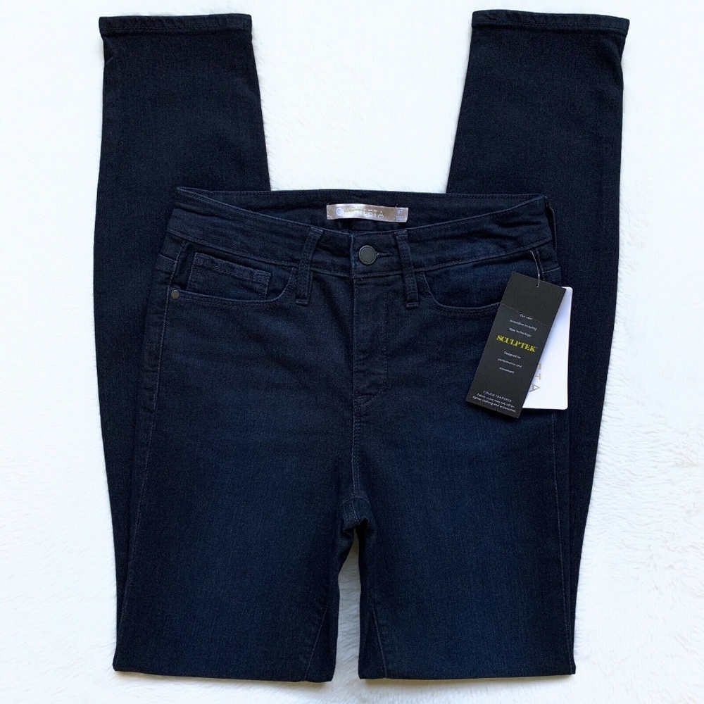 Athleta Sculptek Skinny Dark Navy Overdye Jeans